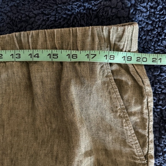 EILEEN FISHER Olive Green Classic LINEN Bermuda Shorts 8” Inseam “XL” - Picture 4 of 16